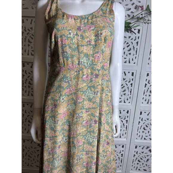 90s Y2K Rabbit Rabbit Rabbit Design Women’s Floral Sleeveless Midi Dress 8P - Picture 6 of 13
